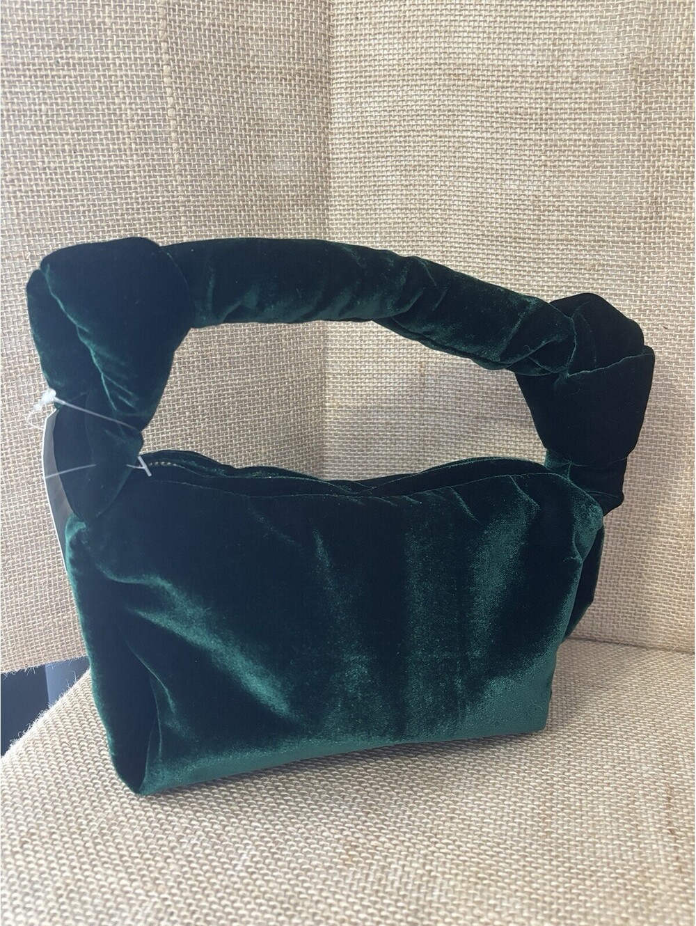 J.CREW Green Velvet Top Handle Bag Gold Hardware  NWT Style  #CF402